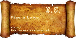 Misera Bence névjegykártya
